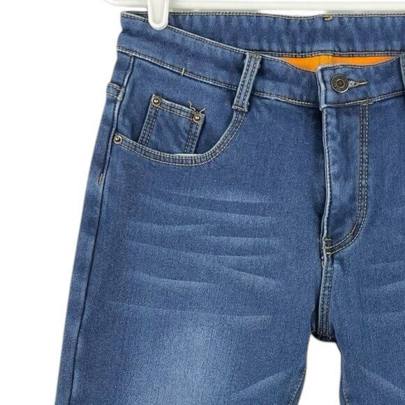 Fredd Marshall Women's Fleece Lined Blue Denim Jeans Size 30 Stretch Mid Rise - Picture 6 of 13